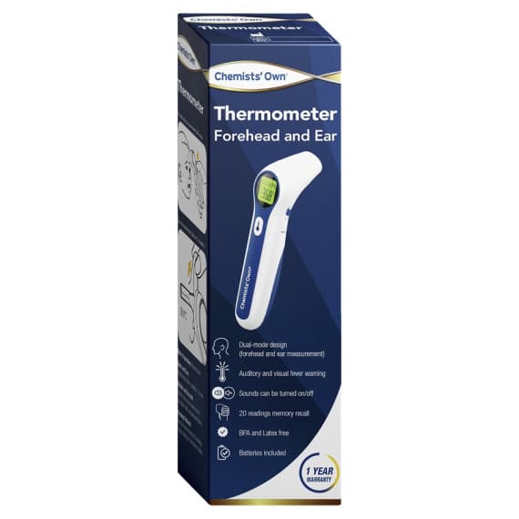 Buy Chemists Own Thermometer Forehead and Ear Online Pharmacy Direct AU