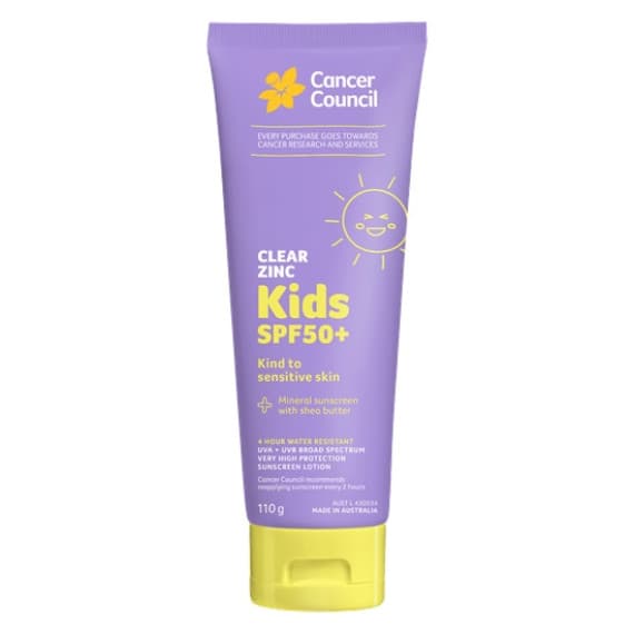 Cancer Council Clear Zinc Kids SPF50 Plus 110g