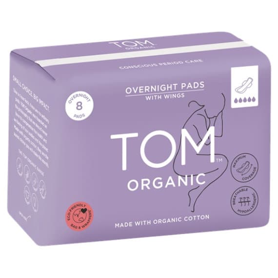 Overnight Pads with Organic Cotton 8 Packs