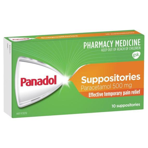 Buy Panadol Suppositories Paracetamol 500mg 10 Pack Online Pharmacy Direct AU