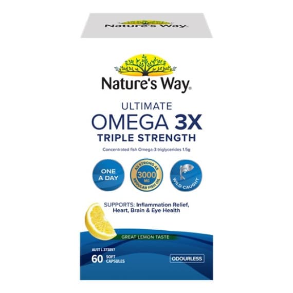 Buy Natures Way Omega 3X 60 Soft Capsules Online Pharmacy Direct AU