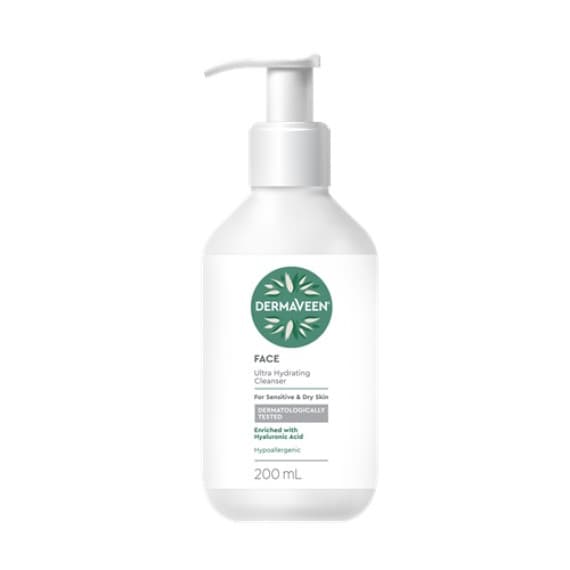 Buy DermaVeen Face Ultra Hydrating Cleanser For Sensitive & Dry Skin 200mL Online Pharmacy Direct AU
