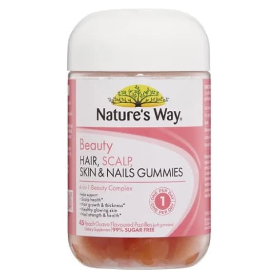 Buy Natures way Beauty Hair Scalp Skin and Nails Gummies 45s Online Pharmacy Direct AU