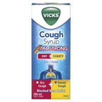 Vicks Cough Syrup Xtra Strong Dry Plus Chesty 200ml