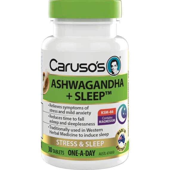 Buy Carusos Ashwagandha plus Sleep 30 Tablets Online Pharmacy Direct AU