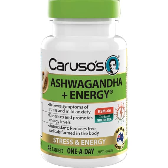 Buy Carusos Ashwagandha plus Energy 42 Tablets Online Pharmacy Direct AU