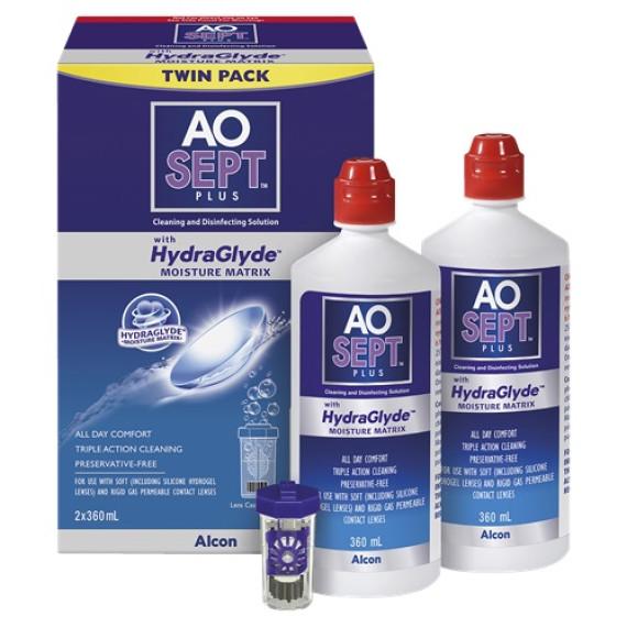 Buy AOSEPT PLUS with HydraGlyde TWIN Pack 360ml x 2 Online Pharmacy Direct AU