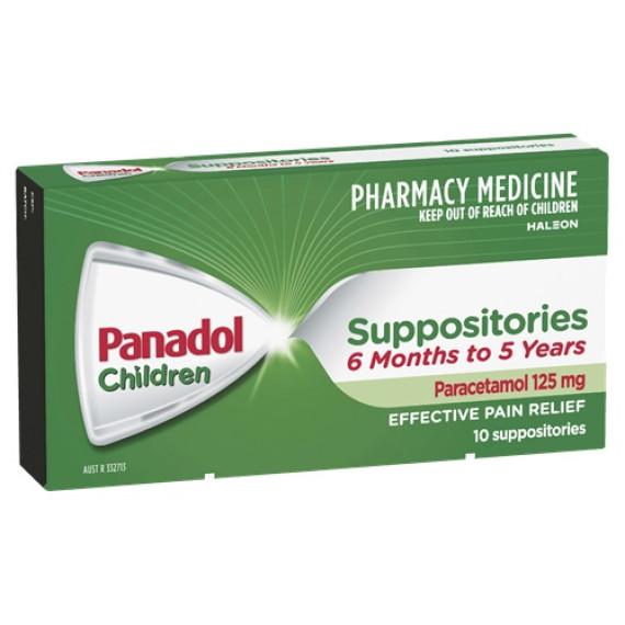 Buy Panadol Children Suppositories 6 Months to 5 Years 125mg 10 Pack Online Pharmacy Direct AU