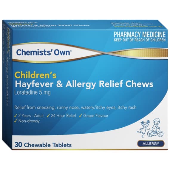 Chemists Own Childrens Allergy Relief Chews at Pharmacy Direct online