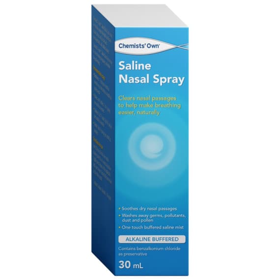Chemists Own Saline Nasal Spray 30mL for dry nose at Pharmacy Direct