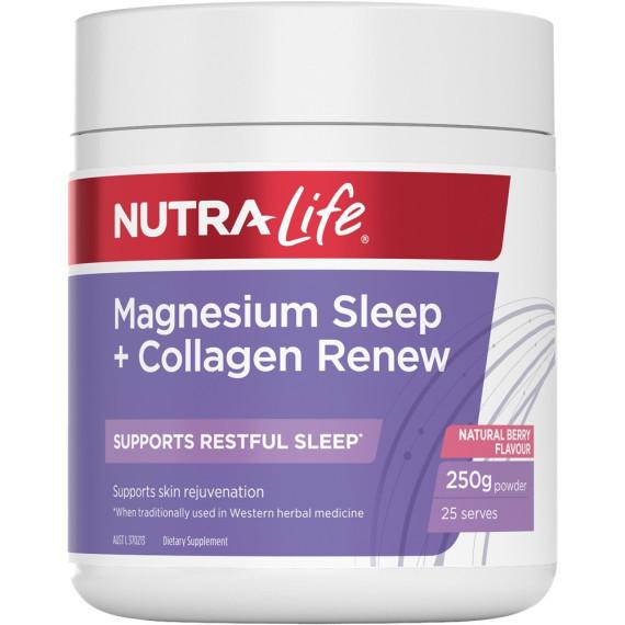 Nutra-Life Magnesium Sleep Plus Collagen Renew 250g Powder available at Pharmacy Direct