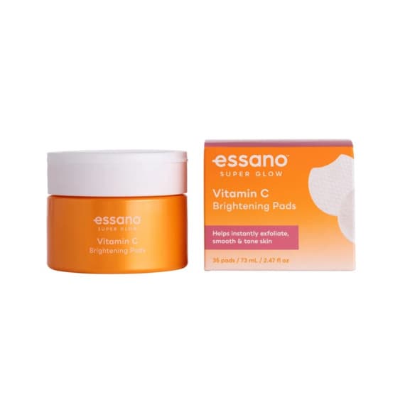 Essano Super Glow Vitamin C Bright Pads for radiant skin and gentle exfoliation - Pharmacy Direct