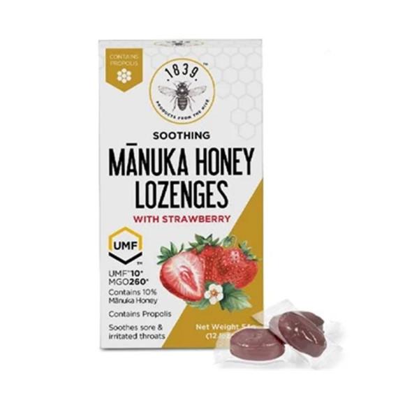 Buy 1839 UMF 10 Plus Manuka Honey And Strawberry Lozenges x 12 Online Pharmacy Direct AU