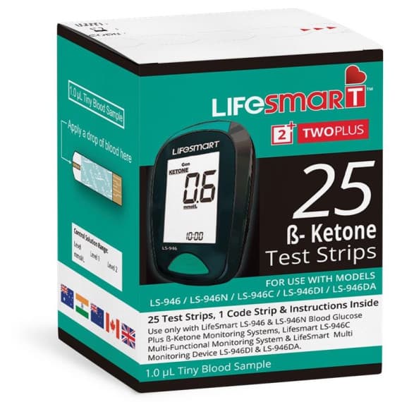 Lifesmart Ketone Strips 25 Pack accurate ketone testing - Pharmacy Direct