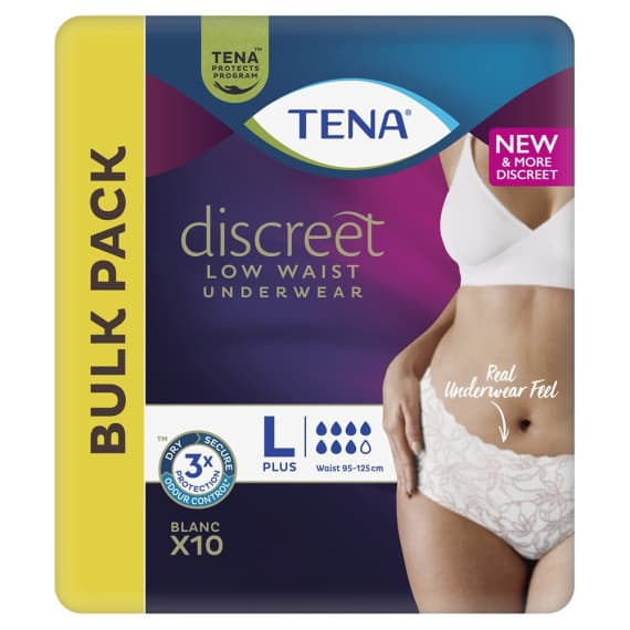 Tena Pants Discreet White Large 10 Pack - Buy Online at Pharmacy Direct for Comfort & Protection