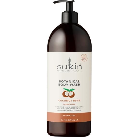 Sukin Botanical Body Wash Coconut Bliss 1L for soft, nourished skin - Pharmacy Direct