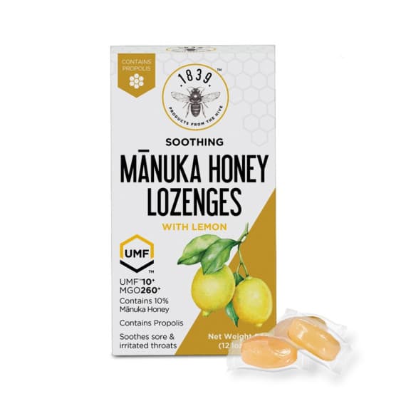 UMF 10 Plus Manuka Honey and Lemon Lozenges soothing throat relief - Pharmacy Direct