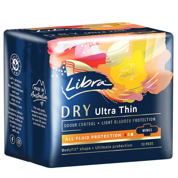 Libra Ultra Thin Dry Wing Pads 12 Pack available online at Pharmacy Direct