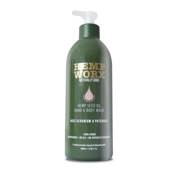 Hemp Worx Rose Geranium and Patchouli Body Wash 500ml at Pharmacy Direct