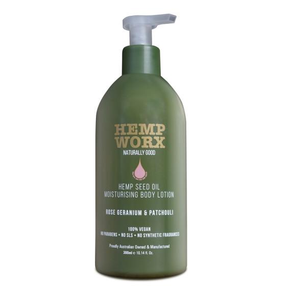 Hemp Worx Rose Geranium & Patchouli Body Lotion 300ml at Pharmacy Direct