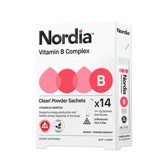 Buy Nordia Vitamin B Complex Clean Unflavoured Powder 14 Pack Online Pharmacy Direct AU