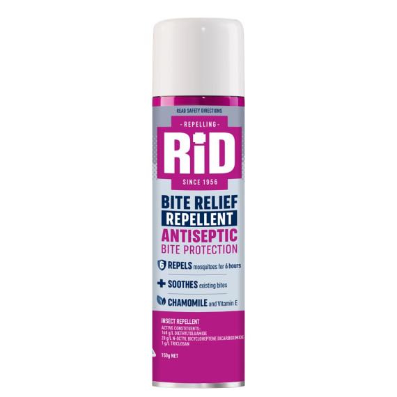 RID Bite Relief Repellent Antiseptic Aero Spray 100mL - Protect and Soothe Bites at Pharmacy Direct