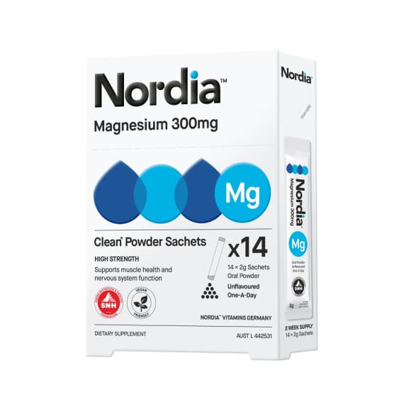 Buy Nordia Magnesium 300mg Clean Unflavoured Powder 14 Pack Online Pharmacy Direct AU