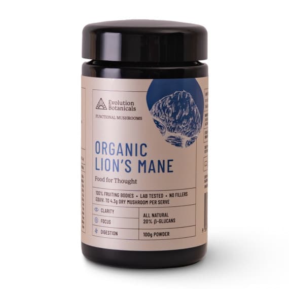 Evolution Botanicals Lions Mane 100g organic brain health supplement - Pharmacy Direct