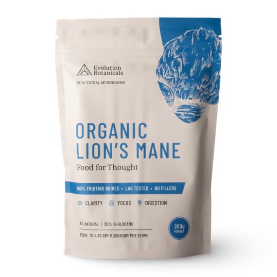 Evolution Botanicals Lion's Mane Organic Mushroom Powder 200g - Pharmacy Direct