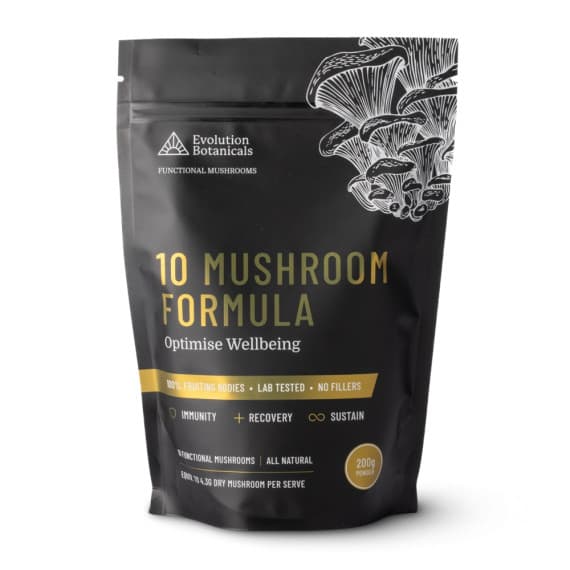 Evolution Botanicals 10 Mushroom Formula 200g for immunity and energy - Pharmacy Direct