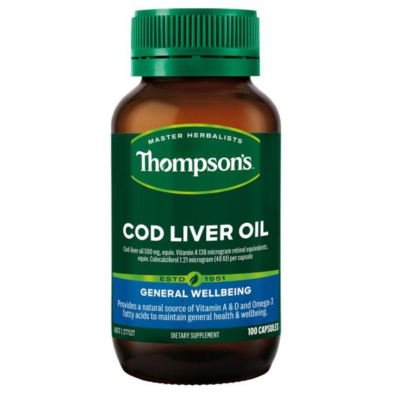 Buy Thompsons Cod Liver Oil 100 Capsules Online Pharmacy Direct AU