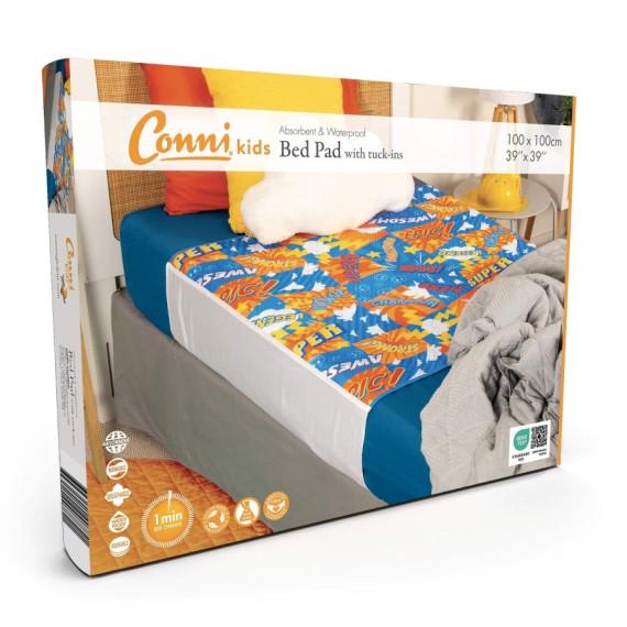 Buy Conni Kids Bed Pad With Tuck In Hero Print Online Pharmacy Direct AU