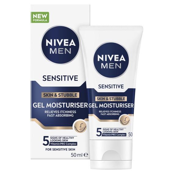 Nivea Men Sensitive Skin and Stubble Gel Moisturiser 50ml – Shop Online at Pharmacy Direct