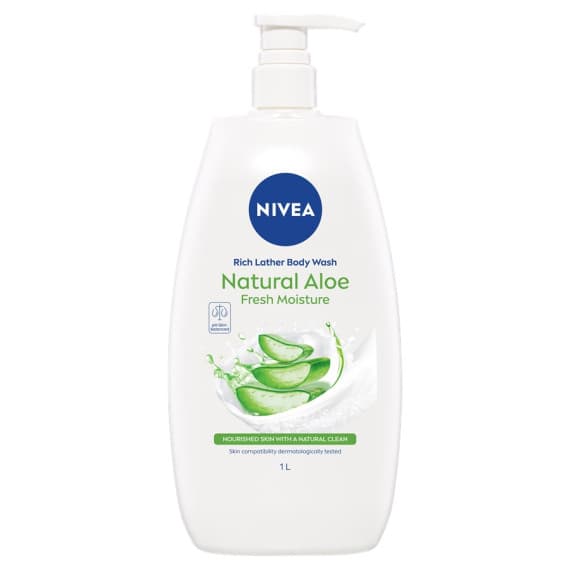 Nivea Rich Moisture Aloe Body Wash 1L – Gentle Hydrating Cleanser Online at Pharmacy Direct