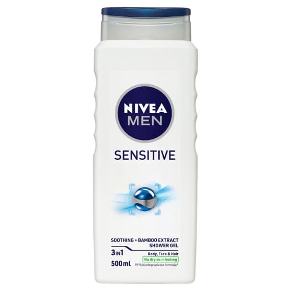 Nivea Men Sensitive Shower Gel 500ml for gentle cleansing and care – Pharmacy Direct