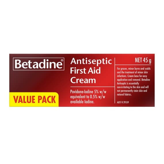 Betadine Antiseptic First Aid Cream 45g for wound care and healing – Pharmacy Direct