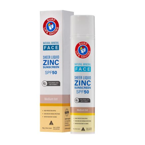 Buy Surf Life Saving Australia Sunscreen Zinc Face SPF50 Pump  Medium Tint Online Pharmacy Direct AU