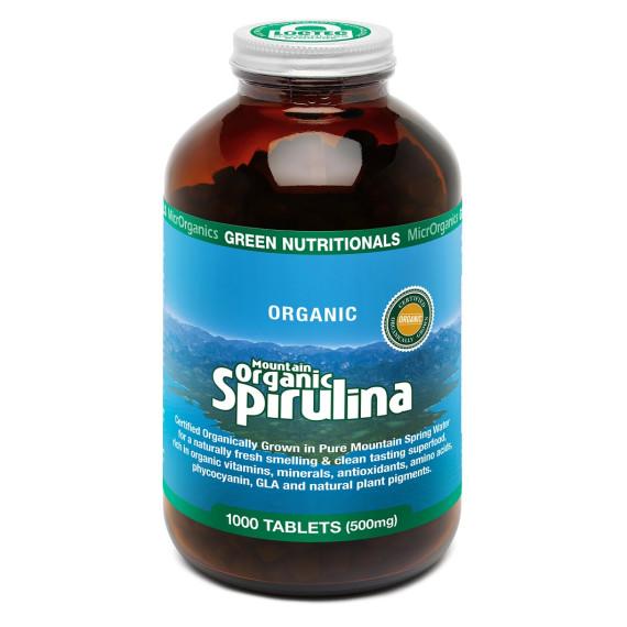 Green Nutritionals Organic Spirulina 1000 Tablets – Natural detox and energy support – Pharmacy Direct
