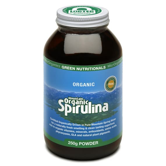 Green Nutritionals Organic Spirulina 250g Powder for energy and detox support – Pharmacy Direct