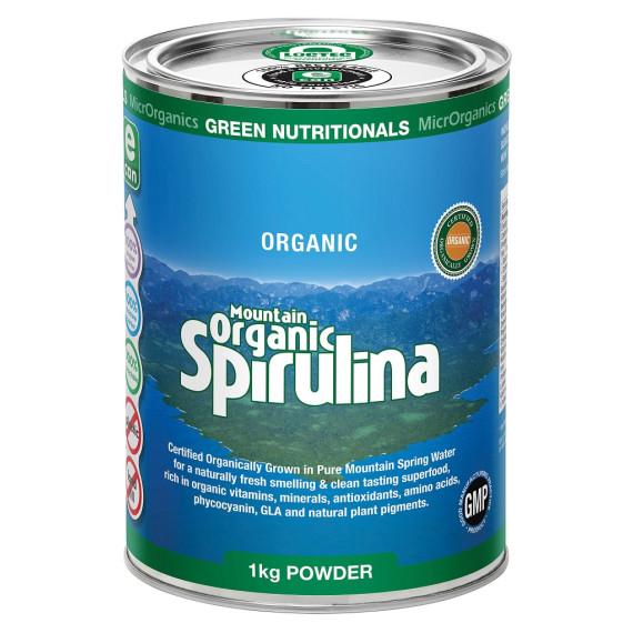 Green Nutritionals Organic Spirulina 1kg Powder for energy and detox support – Pharmacy Direct