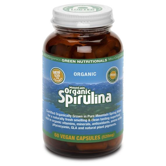 Green Nutritionals Organic Spirulina 60 Capsules for natural energy and immune health – Pharmacy Direct