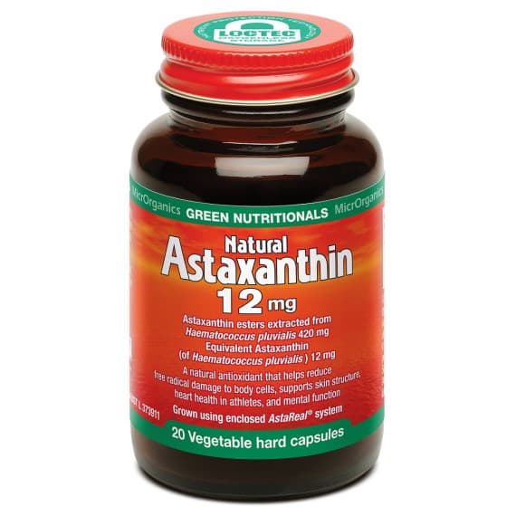 Green Nutritionals Astaxanthin 12mg Double Strength 20 Capsules for antioxidant and skin support – Pharmacy Direct