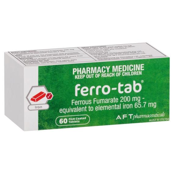 Ferro Tab 200mg 60 Tablets for iron support and healthy blood – Pharmacy Direct