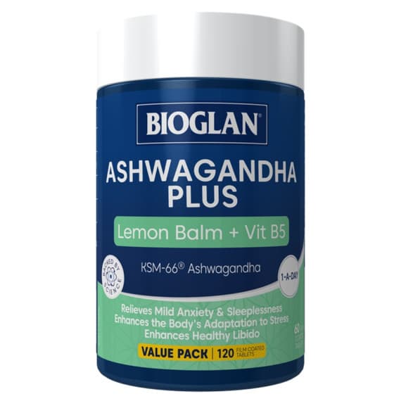 Buy Bioglan Ashwagandha Plus 120 Tablets Online Pharmacy Direct AU
