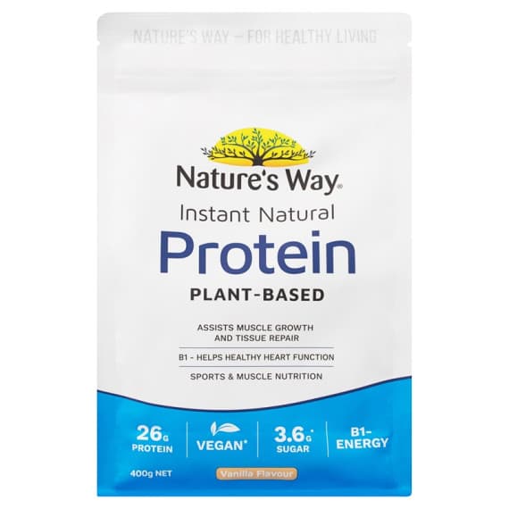 Buy Natures Way Instant Natural Protein Plant Based Vanilla 400g Online Pharmacy Direct AU