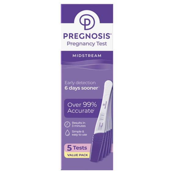 Buy Pregnosis Midstream Pregnancy Test Value Pack 5 Pack Online Pharmacy Direct AU
