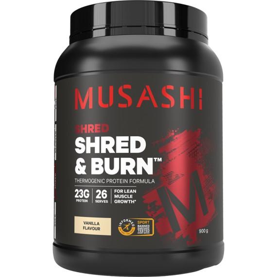 Buy Musashi Shred and Burn Protein Vanilla 900g Online Pharmacy Direct AU