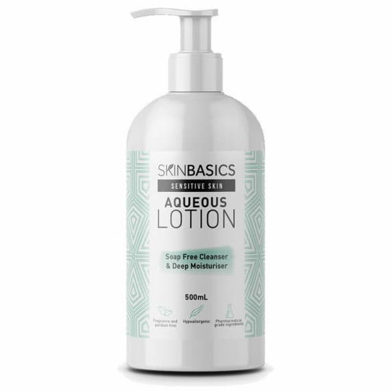 Skin Basics Aqueous Lotion Pump 500ml for dry skin relief at Pharmacy Direct
