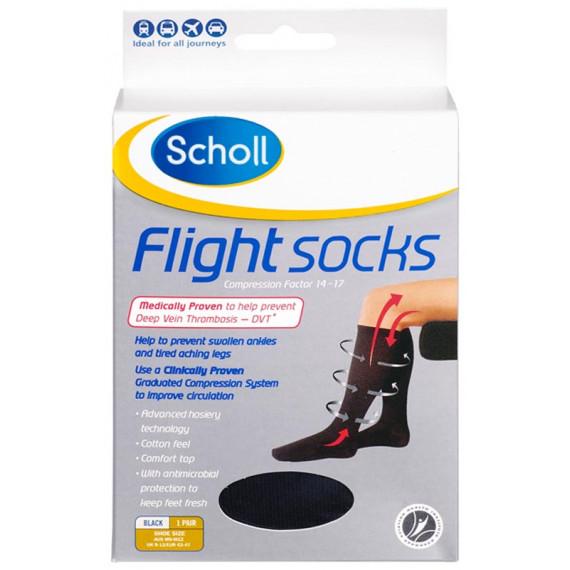 Scholl Flight Socks Mens 9 to 12 Black