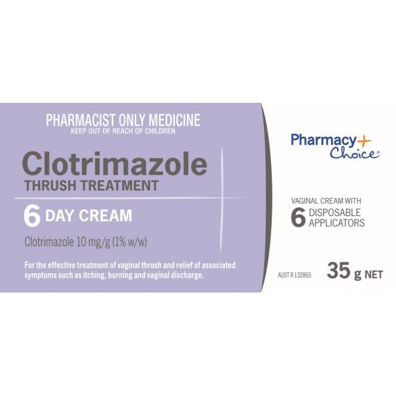 Pharmacy Choice Clotrimazole Thrush Cream 6 Day Treatment 35g S3